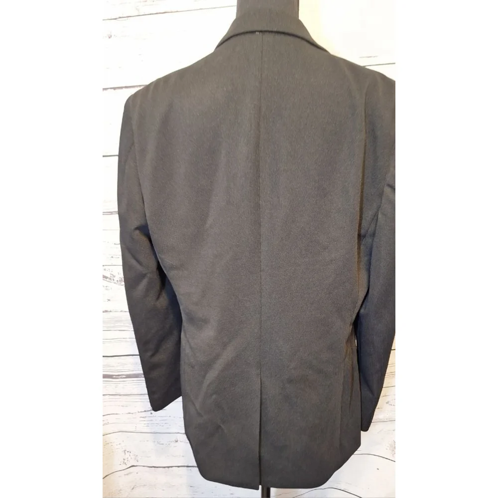 Valiant Paris black pocketed blazer with silky floral lining sz L